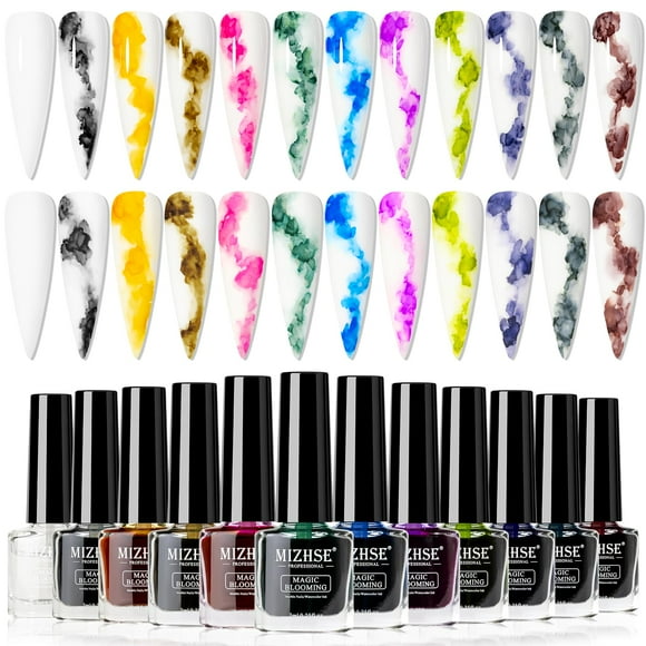 Esmalte de uñas MIZHSE Marble Ink Gel Blooming 12 colores