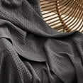 thumbnail image 3 of Cozy Comfort 100% Cotton Blankets Twin-XL Dark Grey - Waffle Weave Blankets for All Seasons, 66x90 inches, 3 of 6