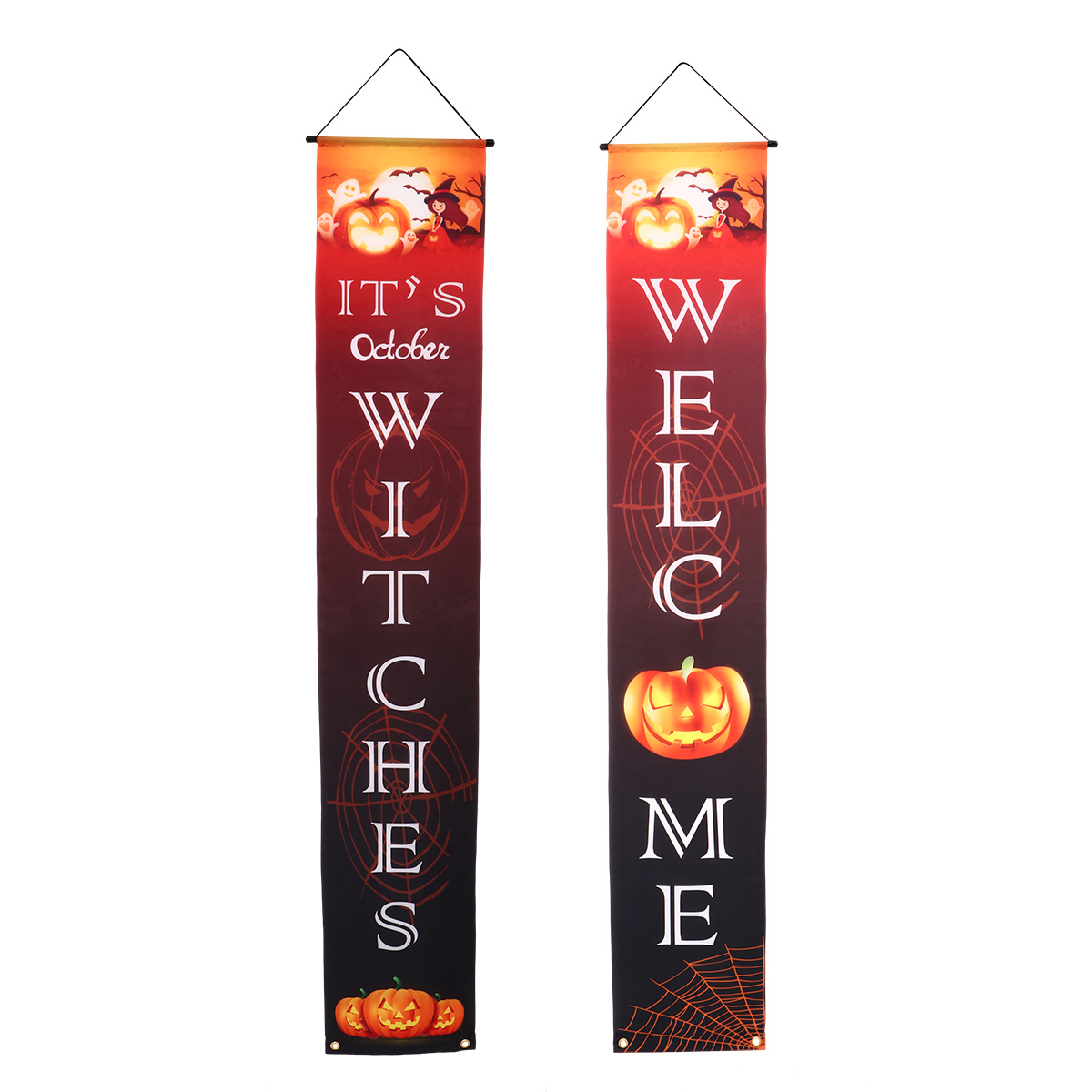 BESTONZON 1 Pair Halloween Themed Design Door Curtain Door Banner