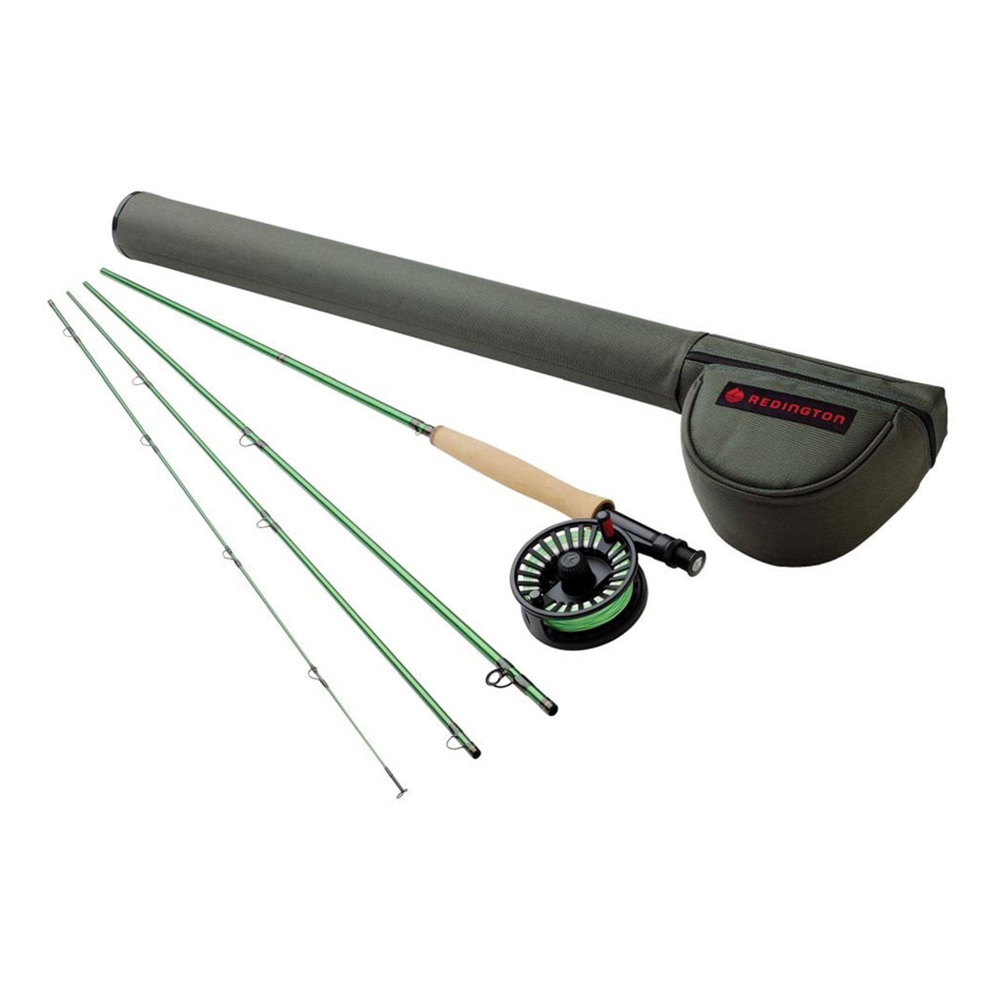 Fishing Fly Rod and Reel Combo With Carrying Case 3 Piece 8 Feet Long Black New 