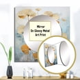 thumbnail image 3 of Designart "Blooming Geraniums in Golden Blue I" Geraniums Square Mirror For Wall Decor - Large Beige Square Mirror Printed Wall Decor - Traditional Square Living Room Mirror, 3 of 5