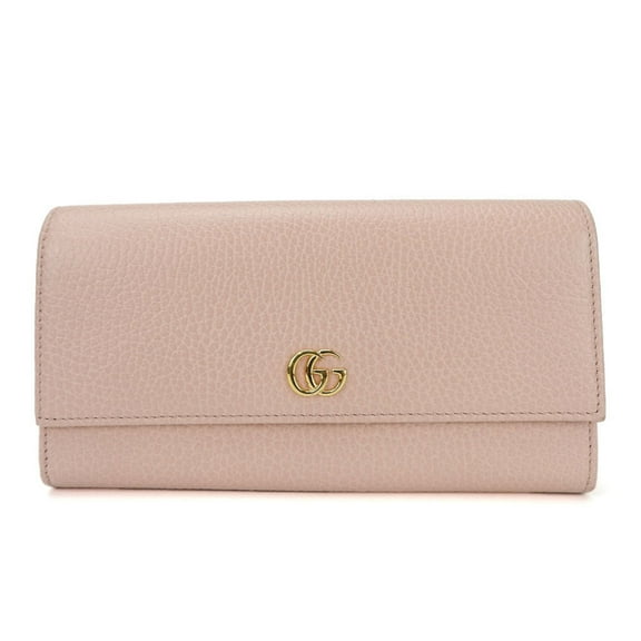 Pre-Owned Gucci bi-fold long wallet 456116 GG Marmont leather pink accessory ladies... (Good)