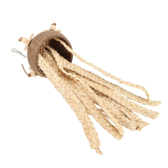 Coconut Shell Shredding Toy, Woven Corn Husk Easy Installation Coconut Shell Toys Safe For Playing