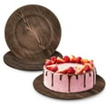 thumbnail image 3 of BURIUS Plastic Wood Charger Plates Set of 4 Chargers In Bulk Rustic Wood Round Table Charger Wedding Party Chargers Plate Set for 4 - Rustic Kitchen Wood Plate Charger Wedding Table Decor, 3 of 4