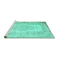 thumbnail image 2 of Ahgly Company Machine Washable Indoor Rectangle Persian Turquoise Blue Traditional Area Rugs, 7' x 10', 2 of 4