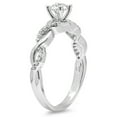 thumbnail image 2 of 0.50 Carat (ctw) 10K White Gold Round White Diamond Ladies Crossover Split Shank Bridal Promise Engagement Ring 1/2 CT, 2 of 6