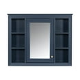 thumbnail image 6 of GZXS Modern Wall-Mounted Bathroom Cabinet with Mirror Door & Open Storage, Adjustable Interior Shelf, MDF Construction Medicine Cabinet, 35.03" x 7.32" x 27.5" (Blue), 6 of 7