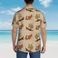thumbnail image 4 of Pofeuu Cartoon Squirrel Print Hawaiian Shirt for Men Sleeves Casual Button Down Summer Beach Dress Shirts T-Shirts,Small, 4 of 7