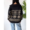 thumbnail image 6 of KelaJuan Women Knit Sweater Long Sleeve Turn-down Collar Zipped Snow Pullover Warm Sweater for Fall Winter, 6 of 6
