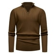 thumbnail image 2 of Blusa y camisa de manga larga con cuello alto para hombre, informal, lisa, con cremallera, cuello alto, manga larga, suéter, blusa acrílica para hombre, 2 of 8