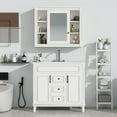 thumbnail image 2 of Litake 36'' Bathroom Vanity, Modern Bathroom Cabinet With Top Sink, 2 Soft Closing Doors And 2 Drawers Mirror Cabinet, Single Sink Bathroom Vanity Cabinet, 2 of 9