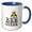 Blue/White, variant on 3drose, Funny Bee Wears a Crown. Bee Queen Positive Inspirational Text, 11oz Mug