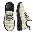 thumbnail image 1 of Zapatos planos con estampado de notas musicales para mujer, zapatillas deportivas cómodas con plataforma y cordones,, 1 of 6