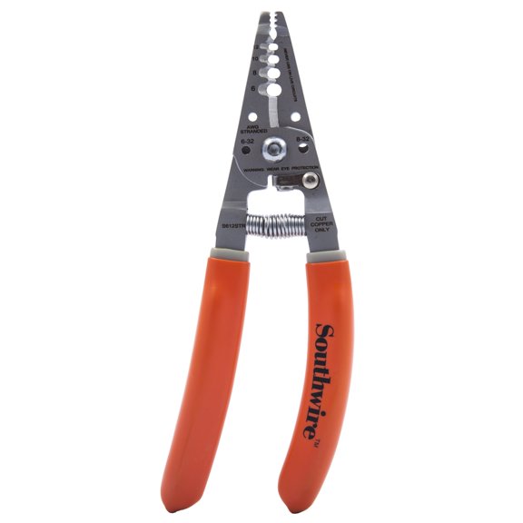 Southwire S612STR 4-10 AWG SOL & 6-12 AWG STR Wire Stripper and Cutter with Ergonomic Handles