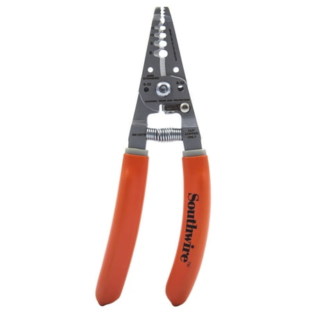 UPC: 0032886908453 | Southwire S612STR 4-10 AWG SOL & 6-12 AWG STR Wire Stripper and Cutter with Ergonomic Handles