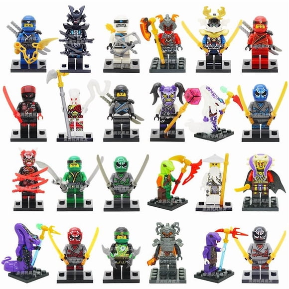 24-Piece Ninja Warrior Building Blocks Set, Action Figure Construction Kit, Creative STEM Toy Gift for Kids