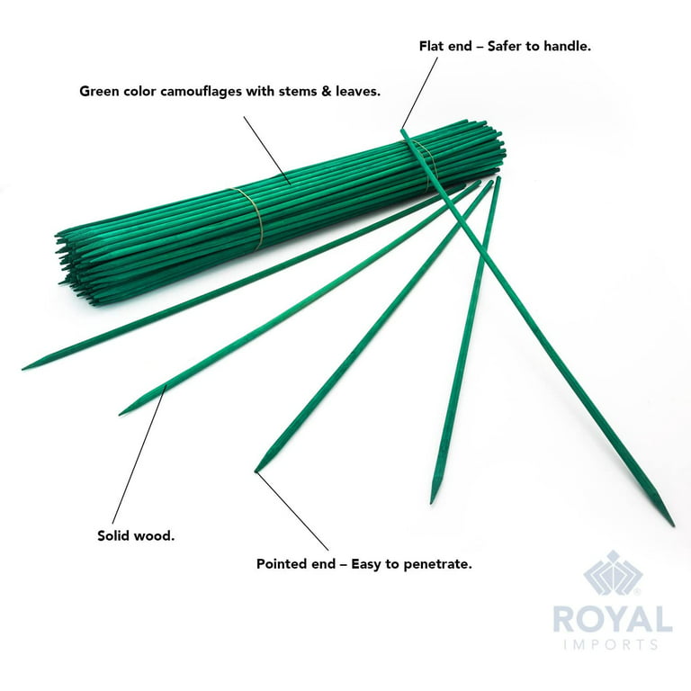 Royal Imports 12 Green Wood Plant Stake, Floral Picks, Roasting Sticks,  Wooden Sign Posting Garden Sticks (25 Pcs) 