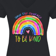 thumbnail image 4 of Inktastic Have the Courage to Be Kind Watercolor Rainbow Women's V-Neck T-Shirt, 4 of 5