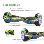 SISIGAD Hoverboard, 6.5 Inch All Terrain Self Balancing Electric Scooter with Bluetooth and LED Lights