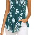 thumbnail image 4 of Camisolas holgadas y fluidas, camiseta sin mangas con doble correa, camiseta sin mangas ajustada informal para mujer, señora, chica, verano, estampado verde, M, 4 of 5