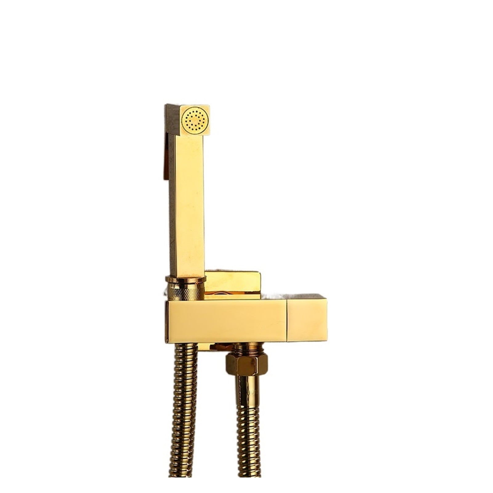 Hand Held Bidet Sprayer Douche Toilet Kit Bidet Faucet Gold Brass Square Shattaf Shower Head Copper Valve Set Jet Bidet Faucet ,Easy to Use
