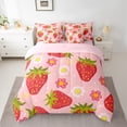 thumbnail image 2 of Castle Fairy Children Teens Flower Strawberry 7-Piece Twin Bedding Sets,Polka Dots Bedding Comforter Set,Cartoon Fruit Breathable Sheet Sets,Luxury Bedroom Decor, 2 of 8