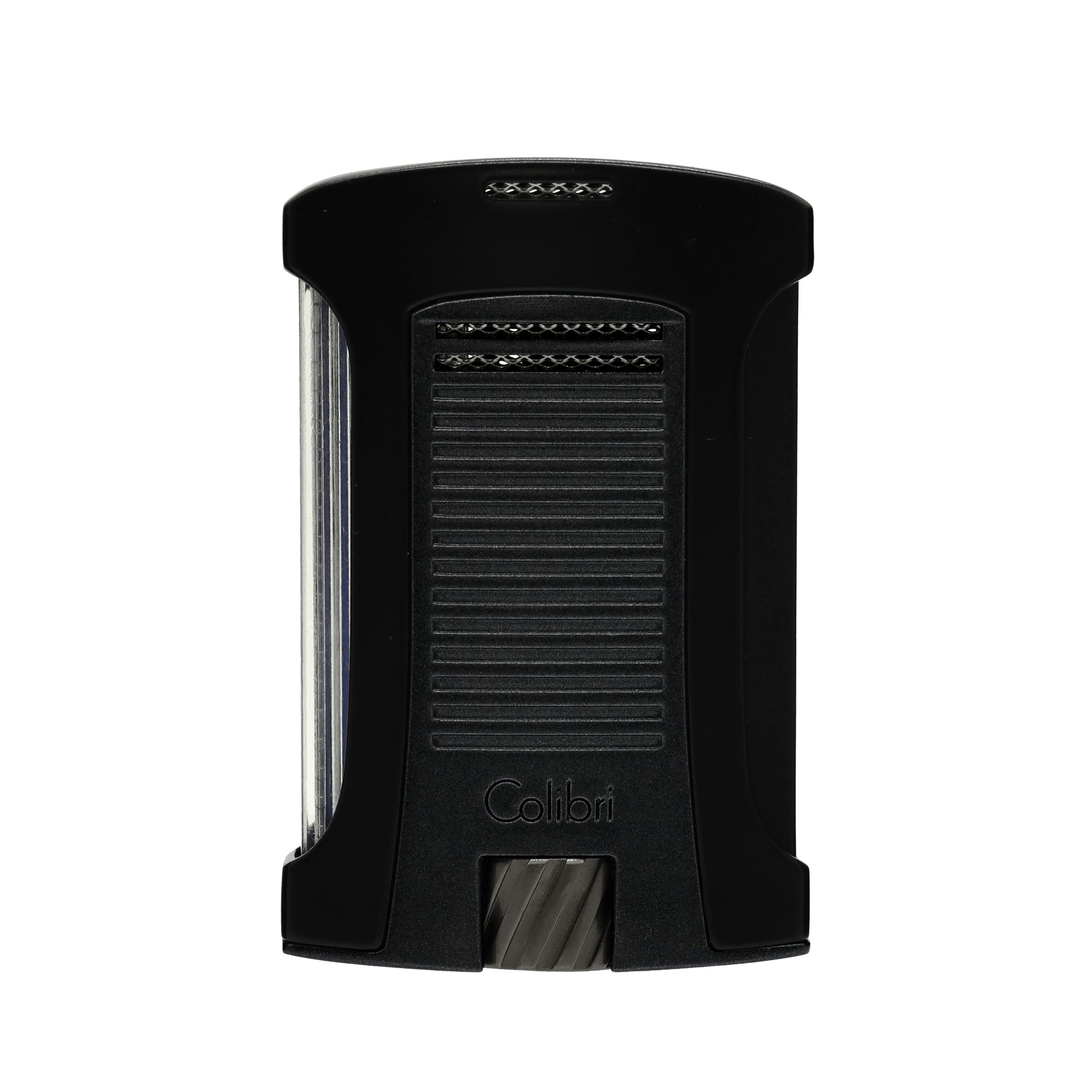 Colibri Daytona Windproof Butane Torch Lighter: Adjustable Flame, Refillable Single-Jet Cigar Lighter, Ergonomic Design with Fuel Window (Matte Black)