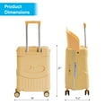 thumbnail image 2 of TBAU Ride-On Suitcase for Kids with Foldable Seat,20"Front-Opening Luggage with USB & Type-C Ports, TSA Lock,Yellow, 2 of 8