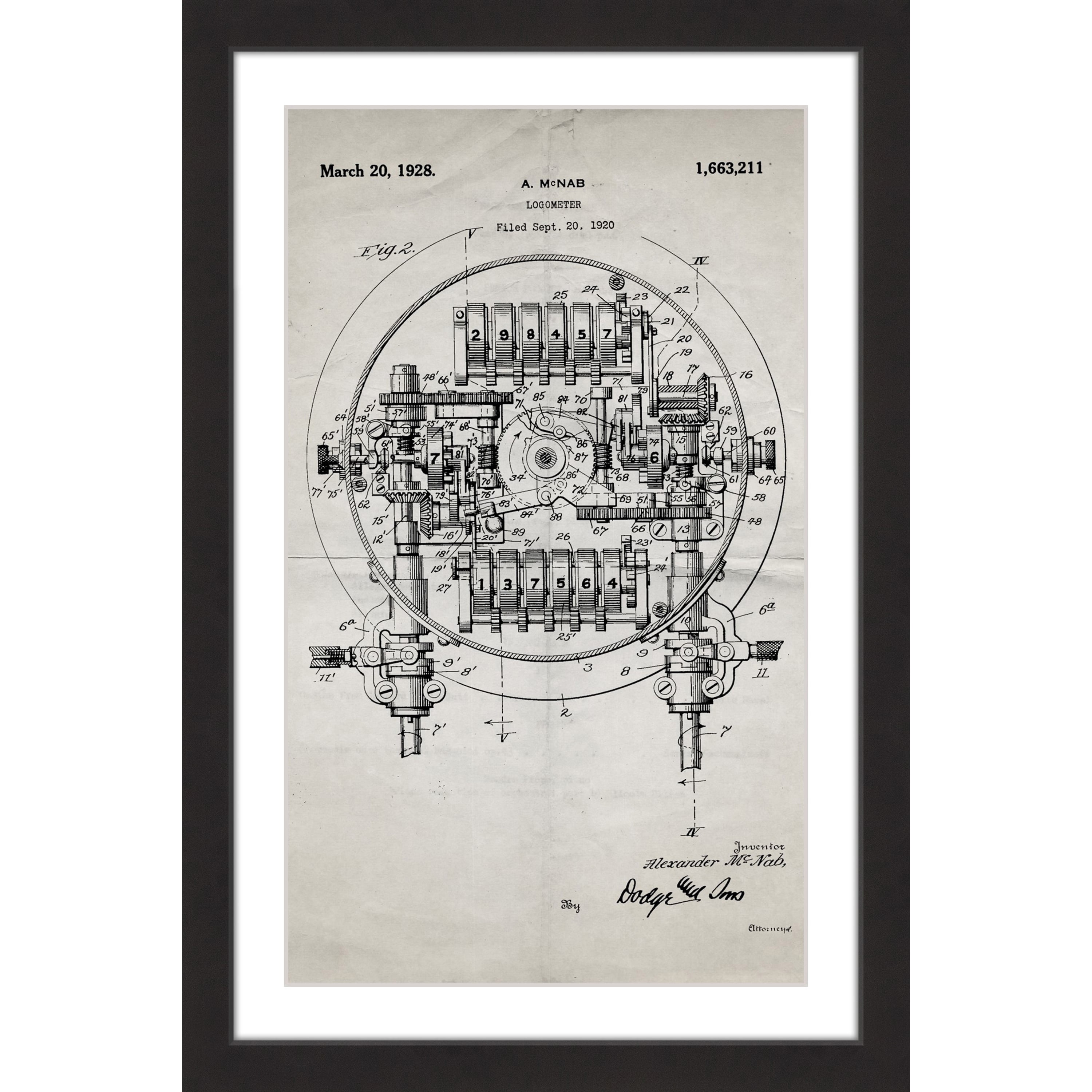 "Logometer 1920 Old Paper" Framed Painting Print