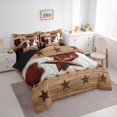 thumbnail image 3 of Homewish Western Texas Stars 7-Piece Bedding Comforter Set For Adults Boys Girls,Cow Print King Bedding Sets,Retro Rustic Cabin Ultra Soft Bed Sheets,Luxury Bedroom Decor,Reversible, 3 of 8