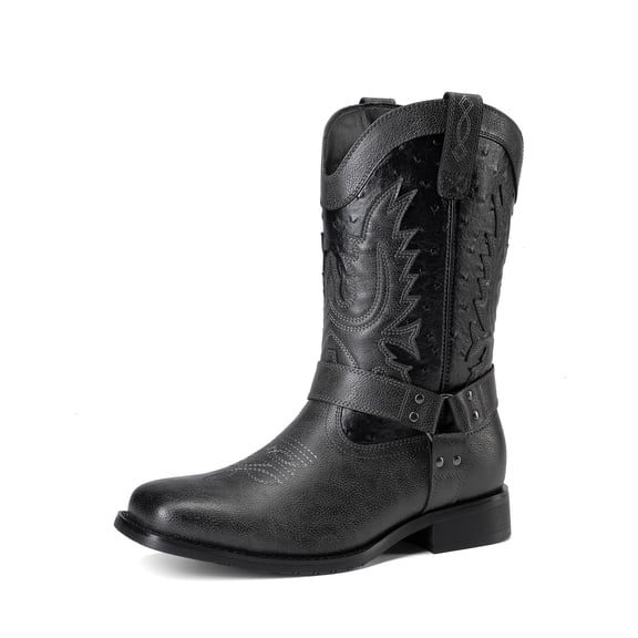 Bruno Marc Men's Cowboy Boots, Classic Western Slip On Square Toe Dress Boots for Men