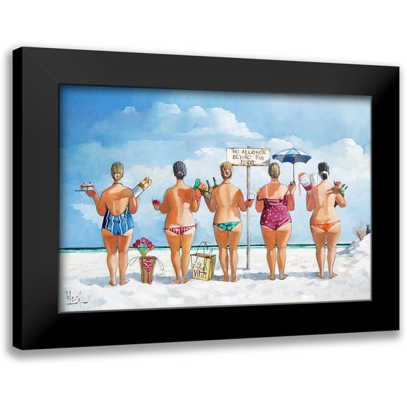 West, Ronald 14x11 Black Modern Framed Museum Art Print Titled - No Alcohol Beyond this Point II