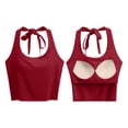 thumbnail image 5 of vigerkar Womens Tank Tops Sexy Halter Neck Going Out Tops Summer 2026 Trendy Backless Workout Shirts Sleeveless Y2k Clothes (Wine, M), 5 of 5