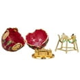 thumbnail image 3 of danila-souvenirs Faberge style Alexander Palace Egg / Trinket Jewel Box 5.6'' (14 cm) red, 3 of 5
