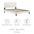 thumbnail image 6 of Modway Leah Chevron Tufted Velvet Full Platform Bed in White Finish, 6 of 7