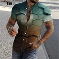 thumbnail image 5 of Camisa con estampado geométrico y personalidad en 3D para hombre, camisas casuales de manga corta con botones, camisas de playa de gran tamaño para hombre, 5 of 5