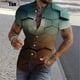 thumbnail image 3 of Camisa con estampado geométrico y personalidad en 3D para hombre, camisas casuales de manga corta con botones, camisas de playa de gran tamaño para hombre, 3 of 4