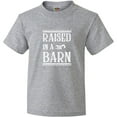 thumbnail image 3 of Inktastic RAISED in a BARN in White Youth T-Shirt, 3 of 5