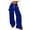 Blue, variant on Womens Wide Leg Pants Casual Drawstring Baggy Pant with Pockets Loose Fit Streetwear Solid Color Trouser