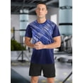 thumbnail image 2 of APTRO Men's and Big Men's Workout Shirt Athletic Core Shirt Quick Dry Moisture Wicking Short Sleeve Performance T-Shirt Stripe Navy,Sizes S-3XL, 2 of 7