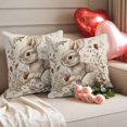 thumbnail image 2 of Easter Throw Pillow Covers 16x16 Inch Set of 2 Easter Bunny Decorative Pillow Covers Rabbit Flower Strawberry Leaves Cushion Cover Pillowcase for Sofa Couch Bed Home Decor, 2 of 9