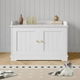 thumbnail image 1 of EDTara Wooden Cat Litter Box Enclosure, Hidden Litter Box Furniture Featuring a Cosy Perch, Farmhouse Style Pet House That Fits Most Litter Boxes, 1 of 9