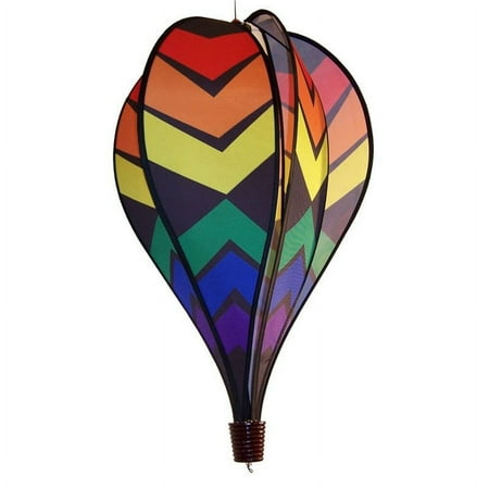 In the Breeze Black Rainbow Hot Air Balloon - No Spinner Tail