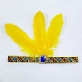 thumbnail image 7 of Mardi Gras Headband Feathered Crystal Flapper Headpiece for Masquerade Party Oversized Feathered Elastic Headband, 7 of 7