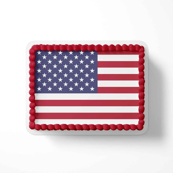 4th of July Cake Topper Edible Image July 4th Party Decorations 1/4 sheet cake
