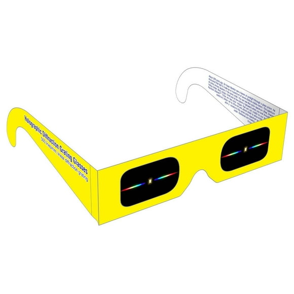 Rainbow Symphony Diffraction Grating Glasses, Linear, 500 Line/millimeters, Made in USA, Package of 10