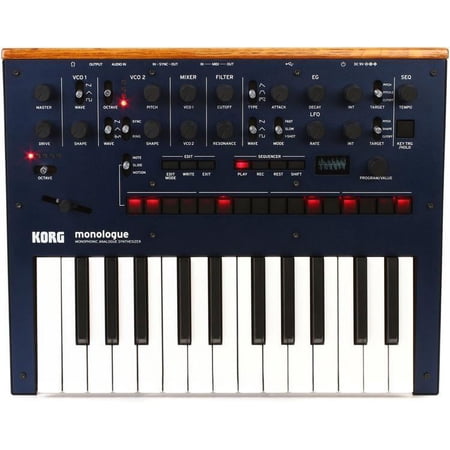Korg Monologue 25-Key Monophonic Analog Synthesizer with 80 Presets, Dark Blue
