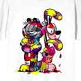 thumbnail image 5 of Garfield and Otis Multi Color Paint Splatter Women's White Short Sleeve Tee-Large, 5 of 5