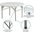 thumbnail image 4 of PRZL 4-Foot Round Bi-Fold Granite White Plastic Event Folding Table with Handle，Only table, not chairs, 4 of 7