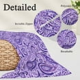thumbnail image 2 of Vintage Purple Pillow Covers, Linen Long Throw Pillow Case, Retro Botanical Abstract Art Holiday Pillow Protector Decorative Cushion Cover for Living Room/Bedroom 20" x 26", 2 of 8